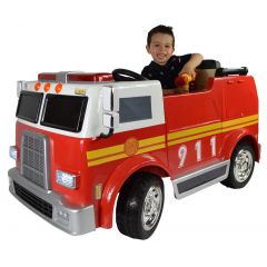 Electric ride on fire engine discount